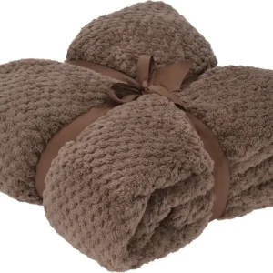 H&S Collection fleece deken taupe B130 × H170 cm